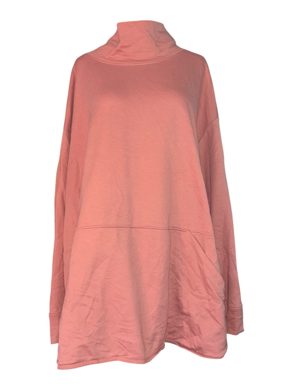 Jockey Coral Pink Funnel Neck Oversized Pullover